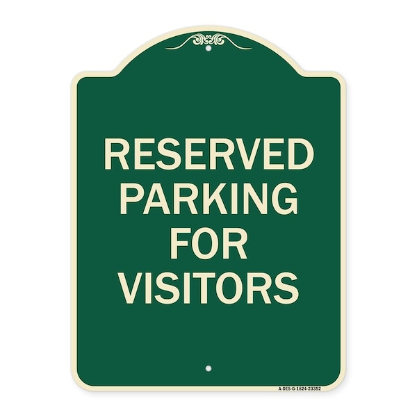Signmission Parking Space Reserved Parking Reserved for Visitors Heavy-Gauge Alum Sign, 24" x 18", G-1824-23352 A-DES-G-1824-23352 - main